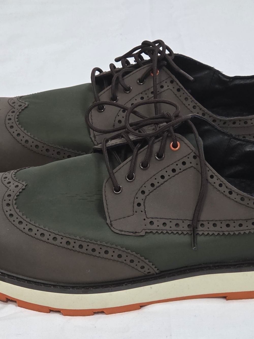 SWIMS Charles Wingtip Brogue Shoes Olive Green Brown Water Resistant Men’s Sz 9